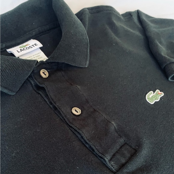 LACOSTE Kids, boys, girls unisex short sleeve black IZOD Polo, LARGE - Picture 4 of 8
